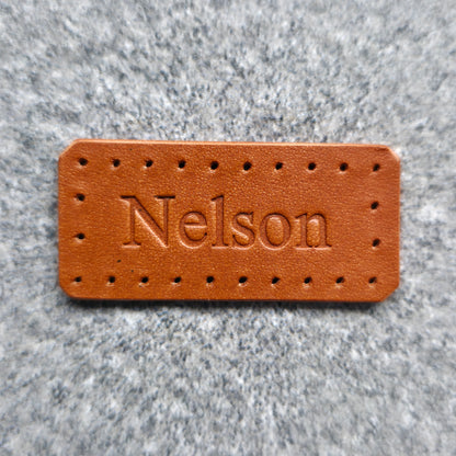 Personalised Leather Name Tag | Handmade Full Grain Cowhide