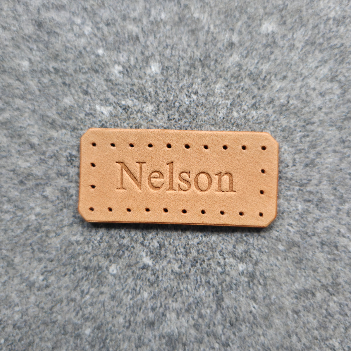 Personalised Leather Name Tag | Handmade Full Grain Cowhide